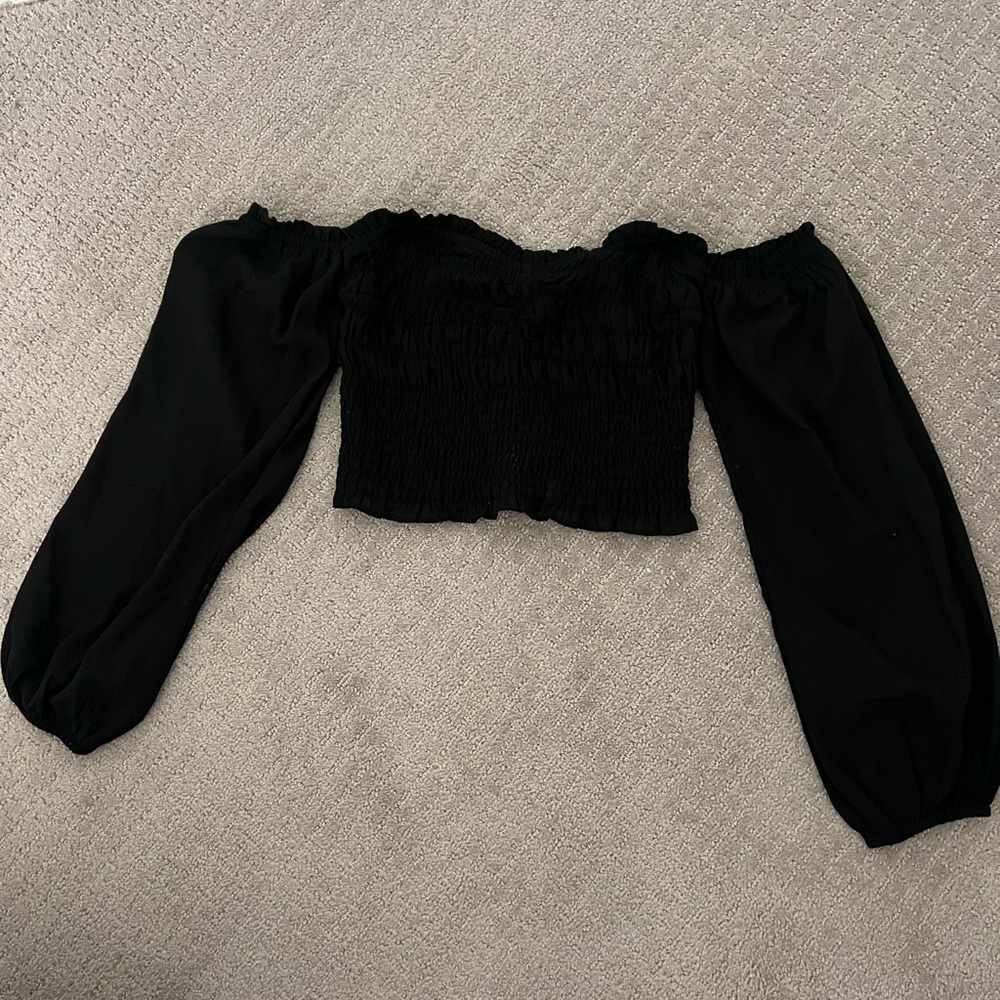 Abercrombie fitted ruched stretchy crop top